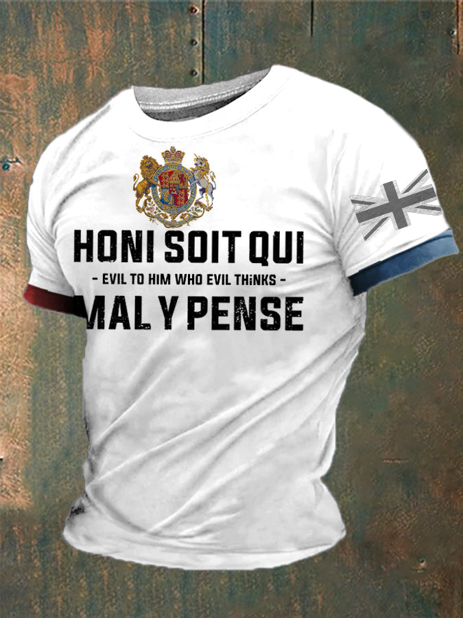 Men’s Honi Soit Qui Mal Y Pense Printed T-shirt White / S