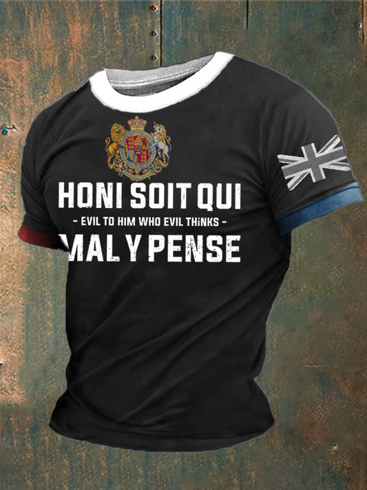 Men’s Honi Soit Qui Mal Y Pense Printed T-shirt Black / S