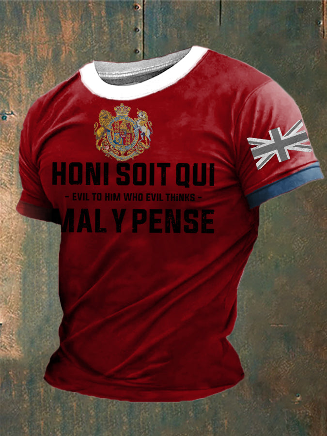Men’s Honi Soit Qui Mal Y Pense Printed T-shirt Red / S