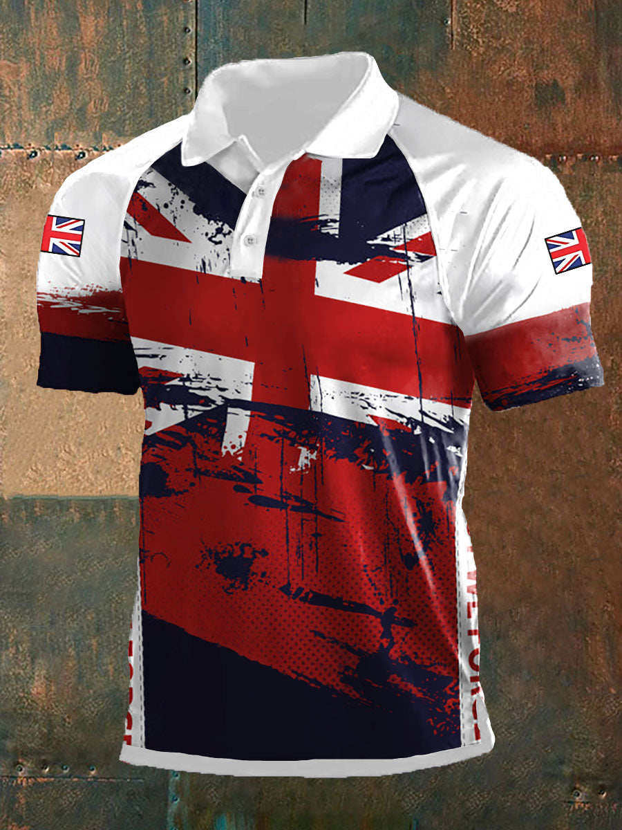 Men’s UK Flag Printed Casual Tee White / S