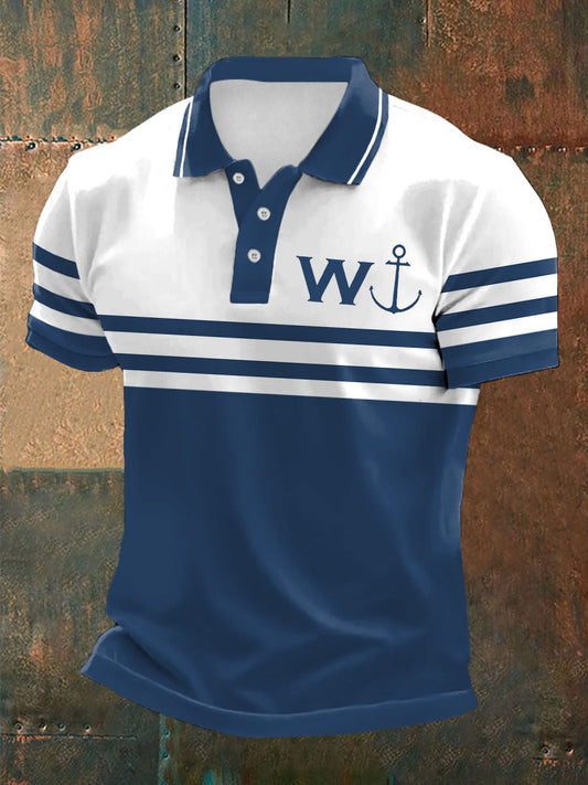 Men’s Funny Wanker W-AnkerPrinted Casual Tops Navy Blue / S