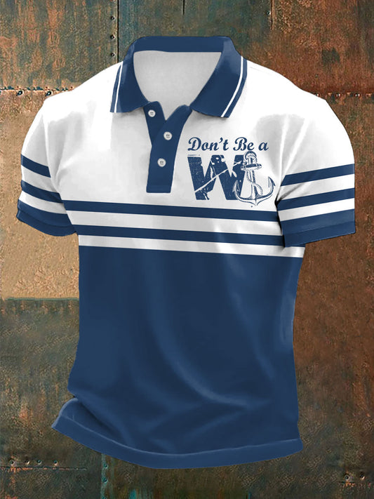 Men’s Funny Wanker W-AnkerPrinted Casual Tops Navy Blue / S