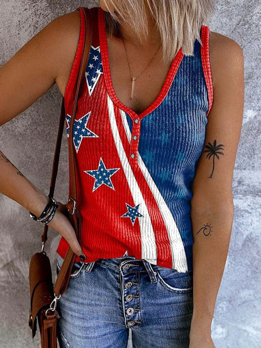Women’s Casual Independence Day Graphic Vest As picture / S