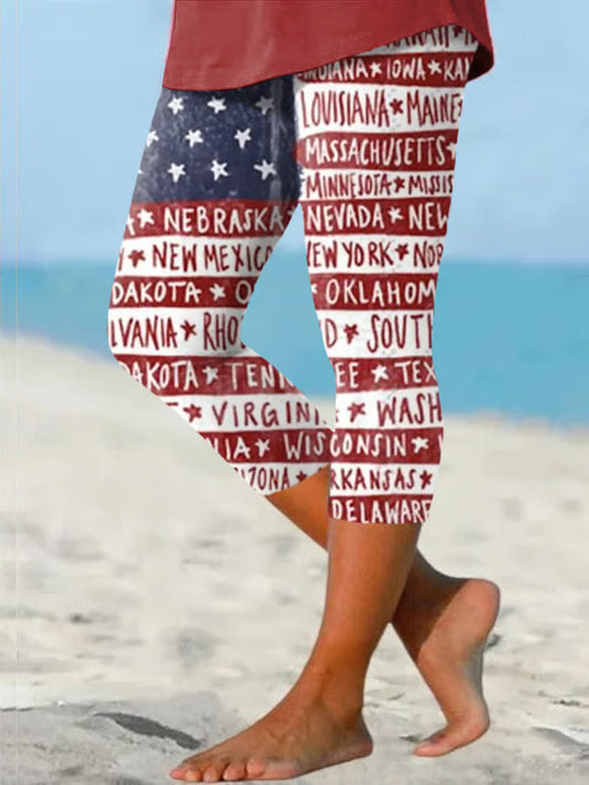 Women’s Independence Day Printed Leggings As picture / S