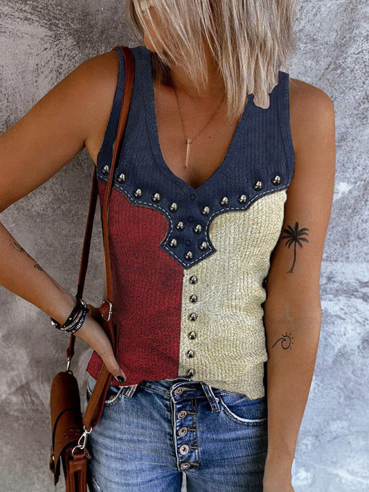 Women’s Independence Day Printed Vest As picture / S