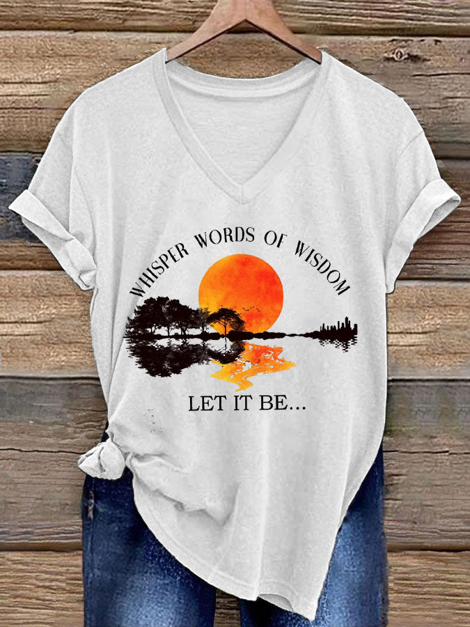 Women’s Retro Music Band Whisper Word of Wisdom Let It Be Printed T-shirt White / S