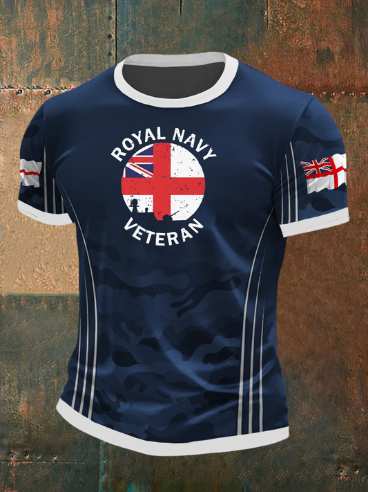 Men's Royal Navy Veteran Printed T-shirt