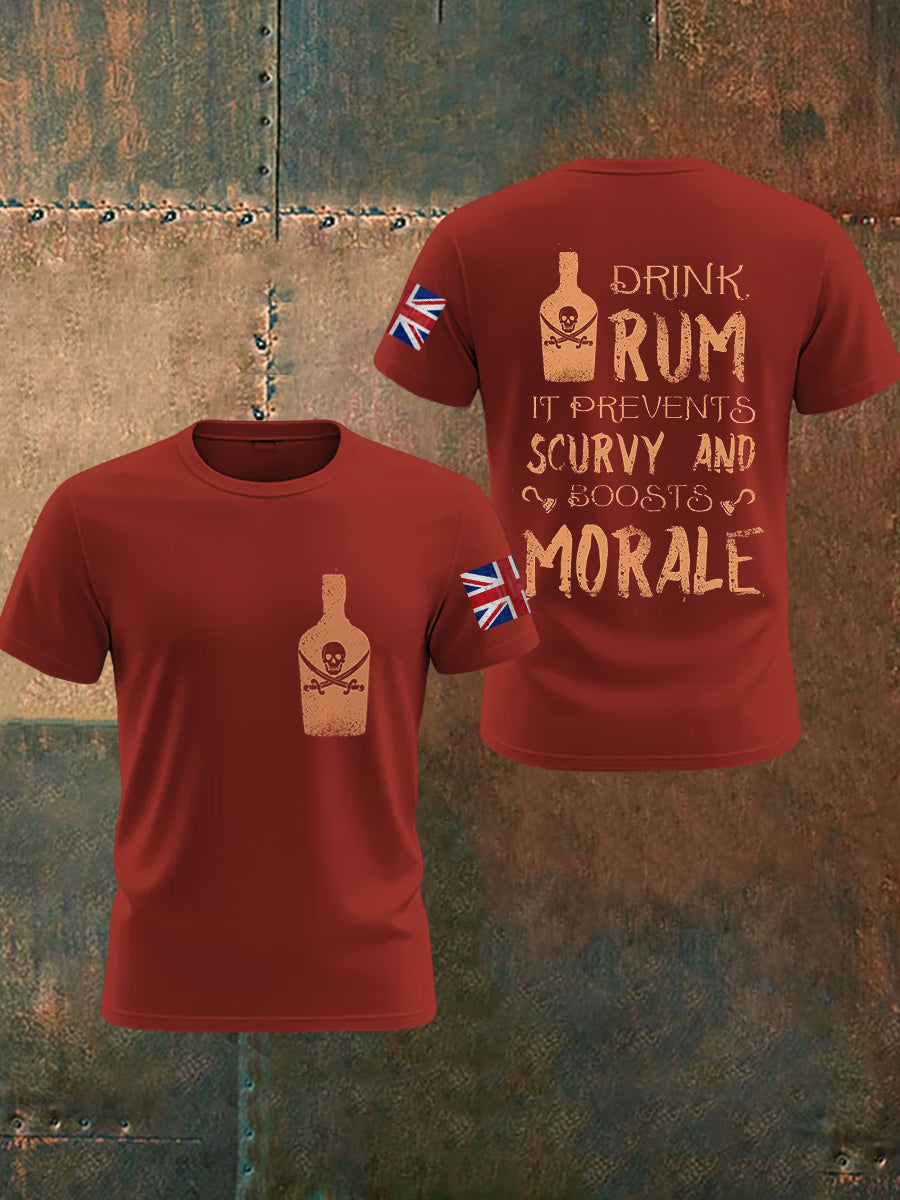Men's Drinking Rum Can Fight Scurvy And Improve Morale T-shirts