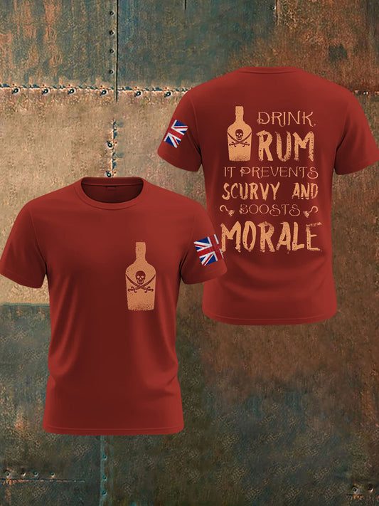 Men's Drinking Rum Can Fight Scurvy And Improve Morale T-shirts