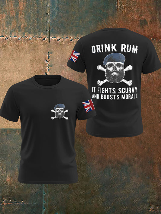 Men's Drinking Rum Can Fight Scurvy And Improve Morale T-shirts