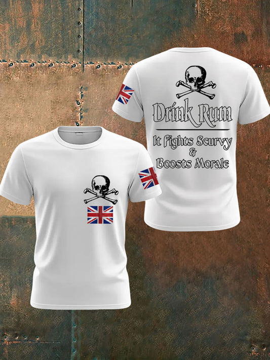 Men's Drinking Rum Can Fight Scurvy And Improve Morale T-shirts