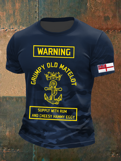 Men's Royal Navy Veteran&Rum Printed T-Shirt