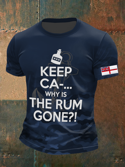 Men's Royal Navy Veteran&Rum Printed T-Shirt