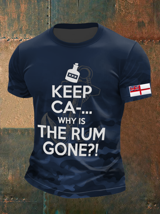 Men's Royal Navy Veteran&Rum Printed T-Shirt