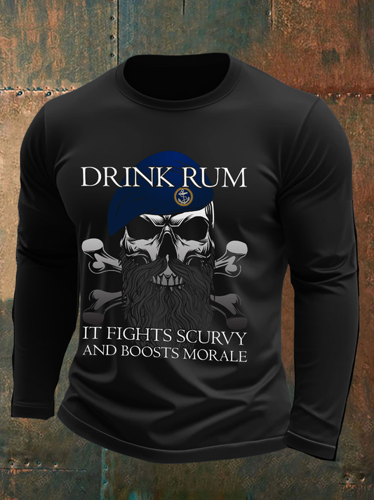 Men's Royal Navy Veteran&Rum Printed T-Shirt