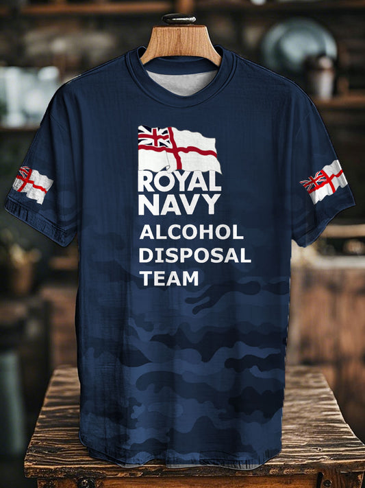 Unisex Royal Navy Veteran&Rum Printed T-Shirt