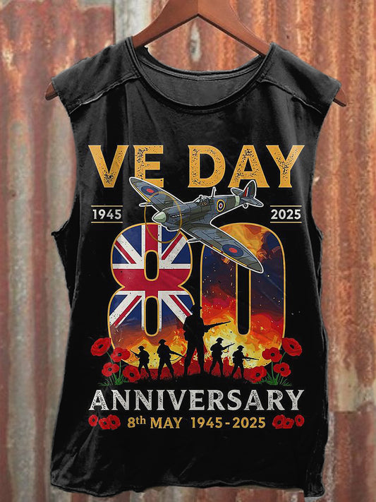 Men's Casual VE DAY Printed Tank Top