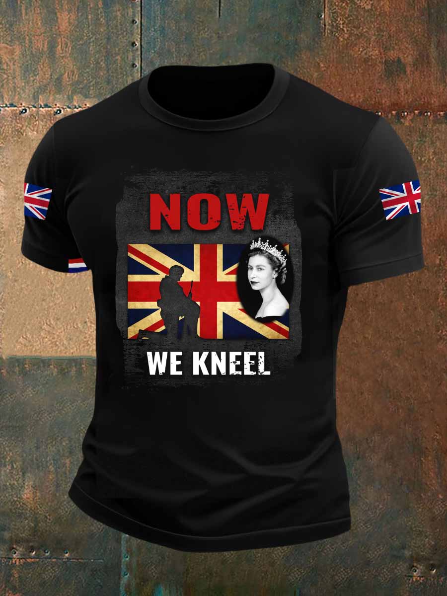 Men's Retro British Culture Art Print Casual Short Sleeve T-Shirt