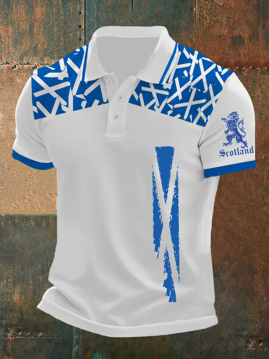 Men's  Scottish Flag Printed Short Sleeve Top