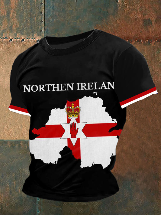Northen Irelan Printed Vintage Fashion Loose Short Sleeve T-Shirt