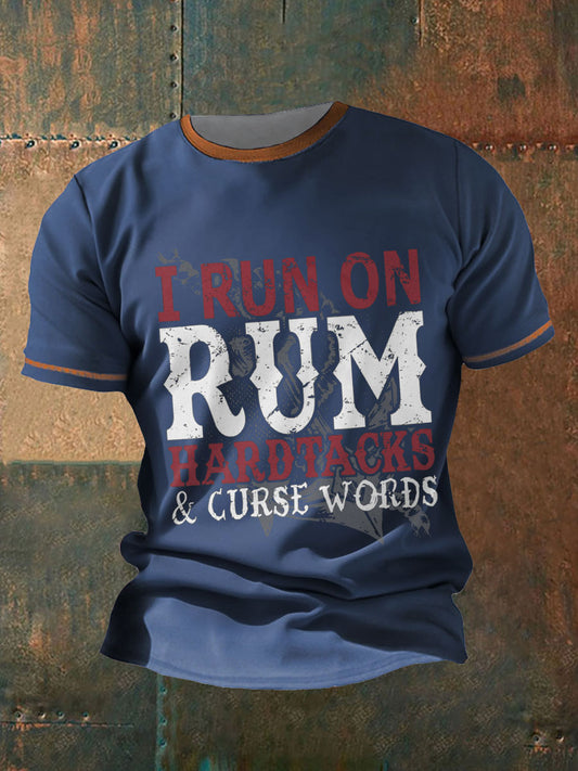 Men's Royal Navy Veteran Rum Lover Printed T-shirt
