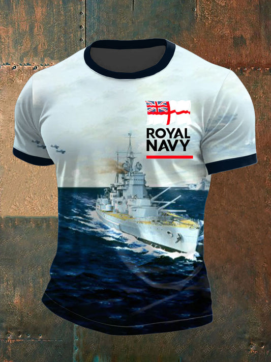 Men's Royal Navy Veteran York Battleship Printed T-shirt