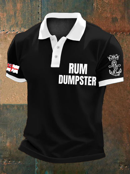 Men's Royal Navy Veteran Rum Lover Printed Casual Tops