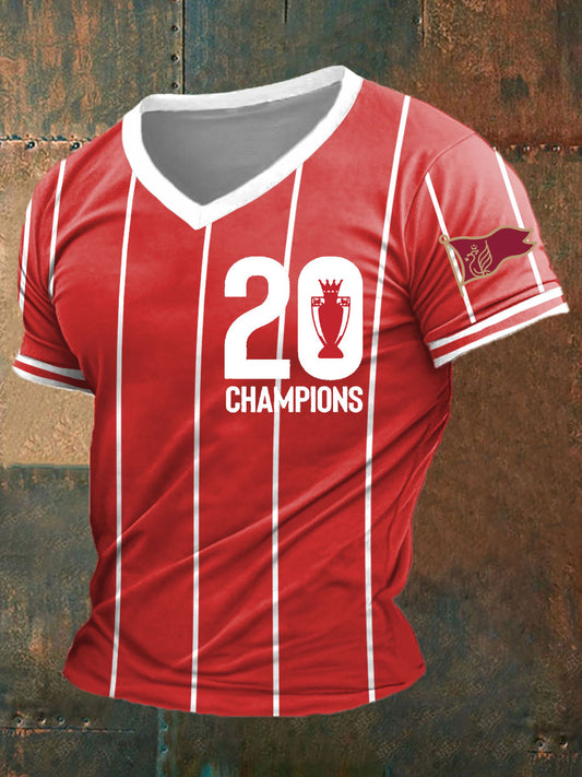 Men's Football 24/25 20th Champion Printed T-shirt