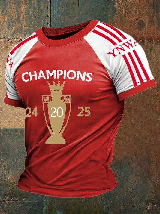 Men's Football 24/25 20th Champion Printed T-shirt