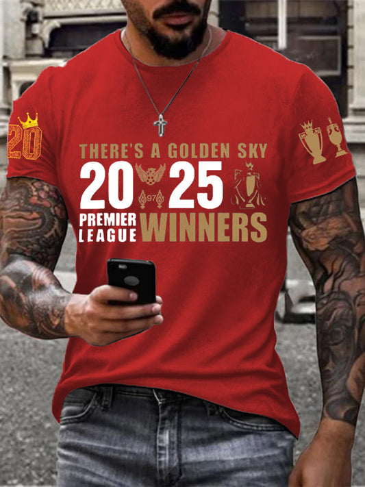Men's Football 24/25 20th Champion Printed T-shirt