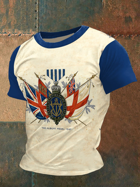 Vintage British Flag Printed Vintage Fashion Loose Short Sleeve T-Shirt