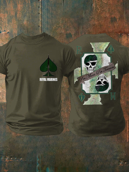 Men's Navy Veteran Marines Printed T-shirt