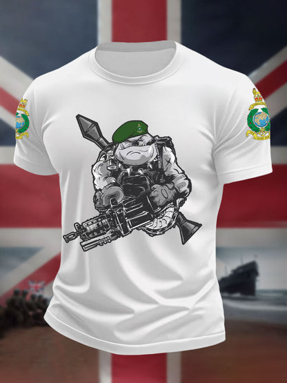 Men's Navy Veteran Marines Commando Printed T-shirt