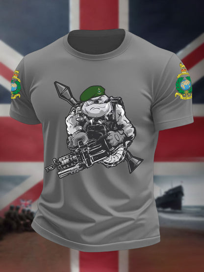 Men's Navy Veteran Marines Commando Printed T-shirt