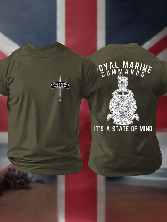 Men's Navy Veteran Marines Commando Printed T-shirt