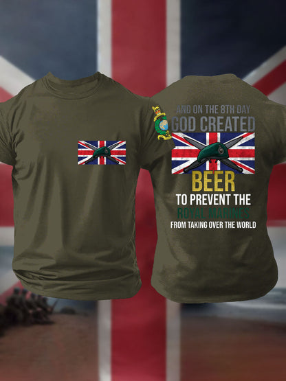 Men's Navy Veteran Marines Printed T-shirt