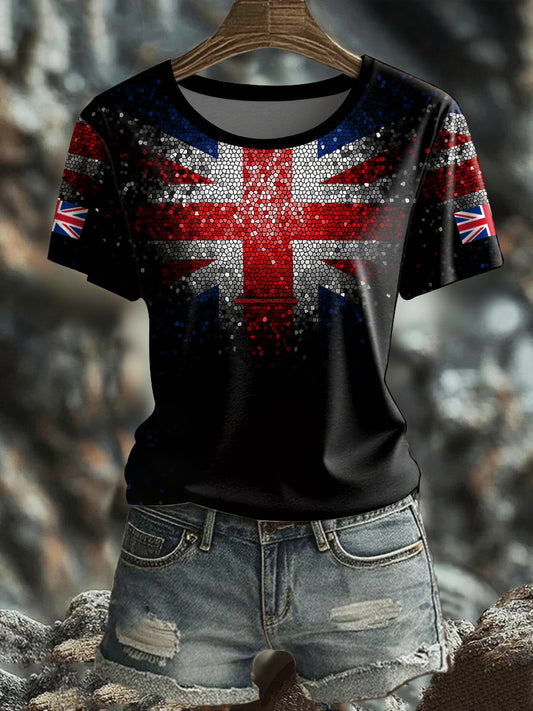 Women's UK Flag Printed T-shirt