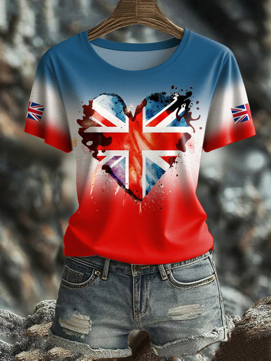 Women's UK Flag Printed T-shirt
