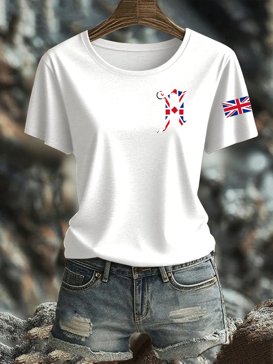 Women's UK Flag Printed T-shirt