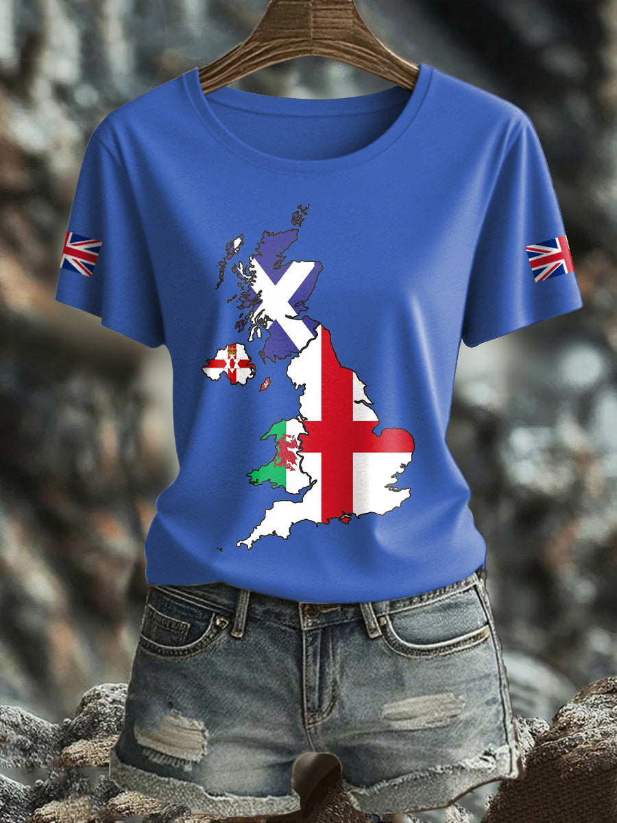 Women's UK Flag Printed T-shirt