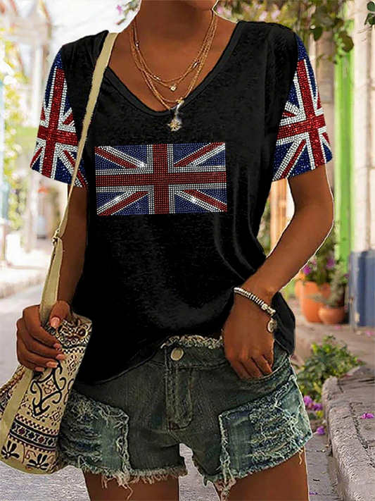 Women's UK Flag Design T-shirt