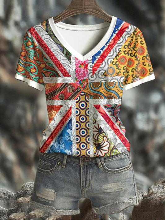 Women's UK Flag Design T-shirt