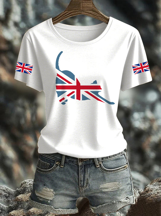 Women's UK Flag Printed T-shirt