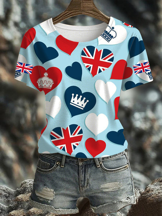 Women's UK Flag Printed T-shirt