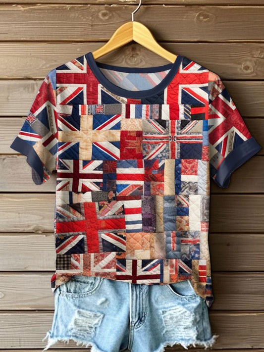 Women's UK Flag Art Printed T-shirt