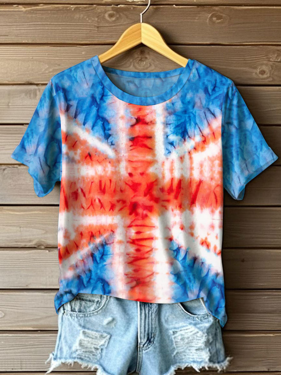 Women's UK Flag Art Printed T-shirt