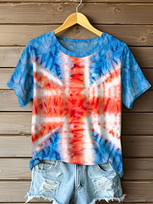Women's UK Flag Art Printed T-shirt