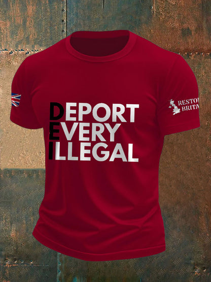 Men's UK Flag Immigration Printed T-shirt