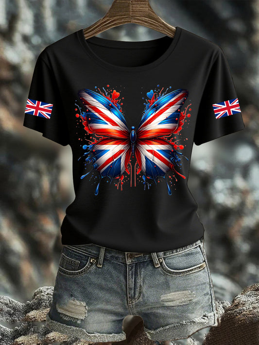 Women's UK Flag Printed T-shirt