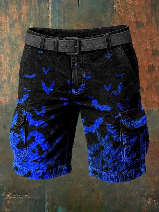 Men's Retro Halloween Art Print Casual Shorts